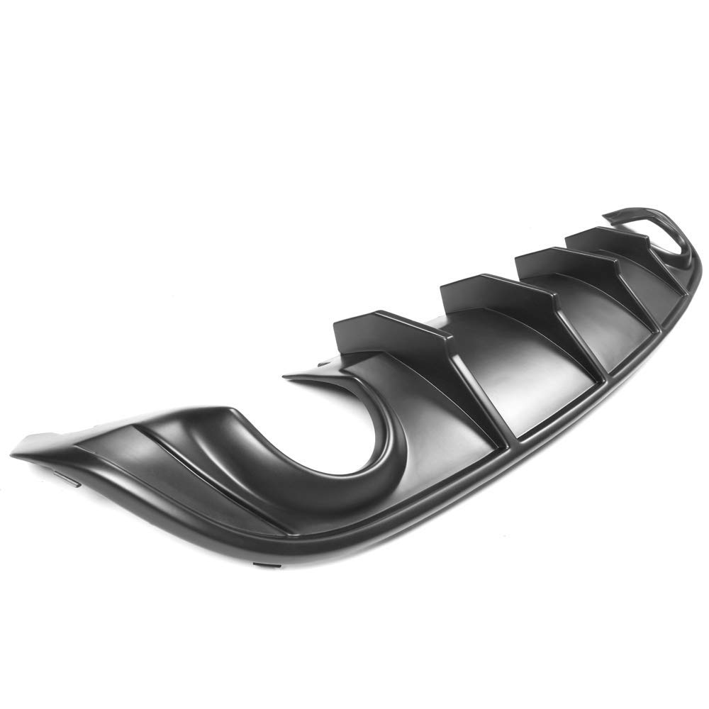 IKON MOTORSPORTS V2 Style Rear Diffuser & Bumper Lip Compatible With 2015-2023 Dodge Charger SRT - White Reflective Tape - Enhance Style & Safety for Street Racing & Car Shows