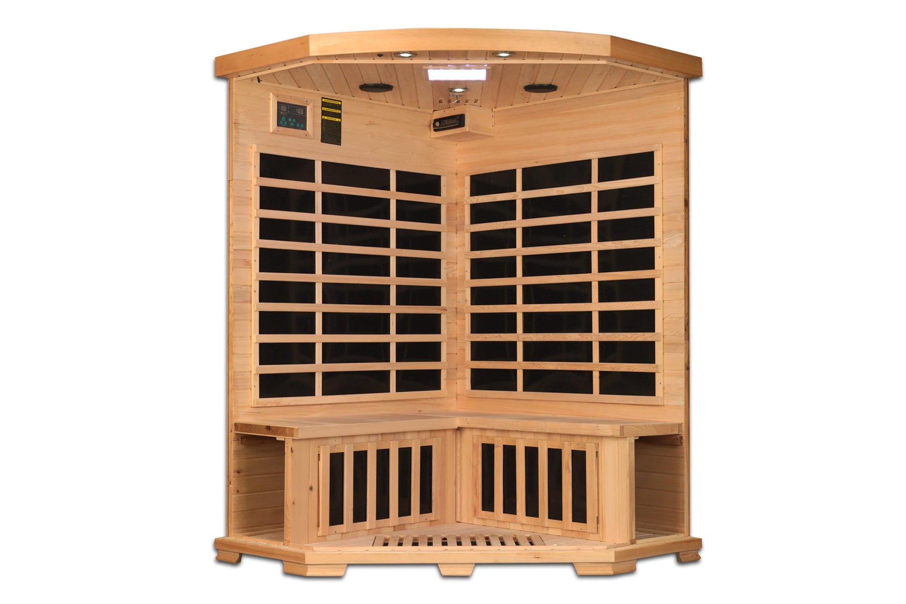 Pro 6 Rebecca 3-Person Corner Far Infrared Sauna with Near Zero EMF - Perfect for Home Relaxation & Detox Therapy