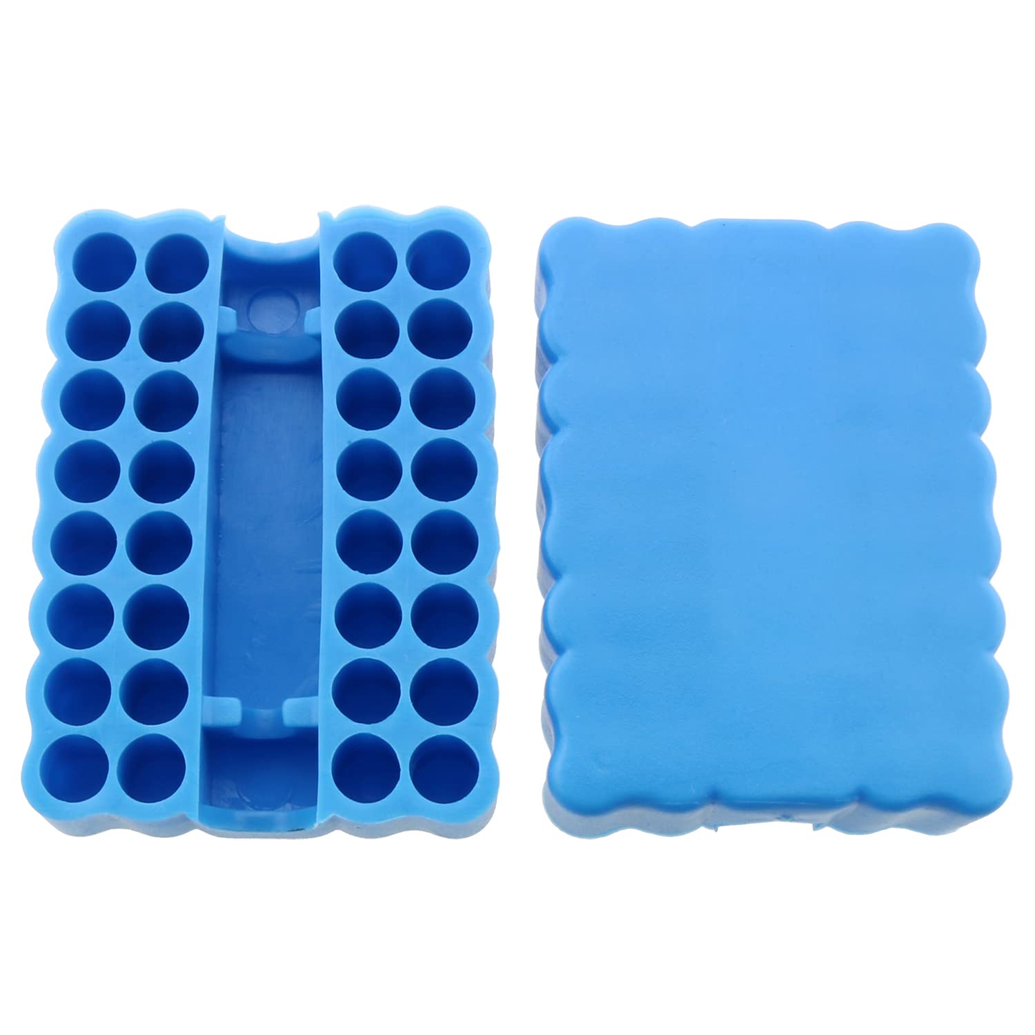 LUORNG 2-Piece Screwdriver Bit Holder Set - 32 Hole Plastic Hex Shank Bit Organizer (Blue) - Perfect for Toolbox Organization & DIY Projects