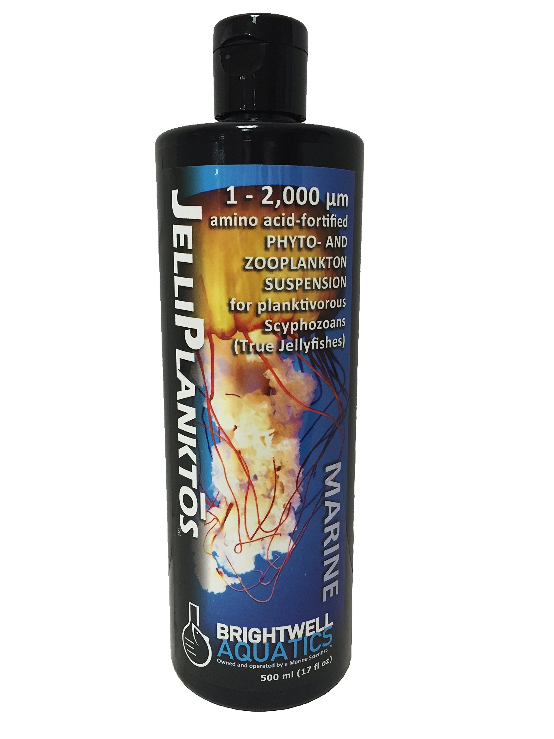Brightwell Aquatics JelliPlanktos - 500ml Amino Acid-Fortified Plankton Suspension (1-2,000 Micron) for Jellyfish & Planktivorous Marine Life - Perfect for Reef Tanks & Aquariums