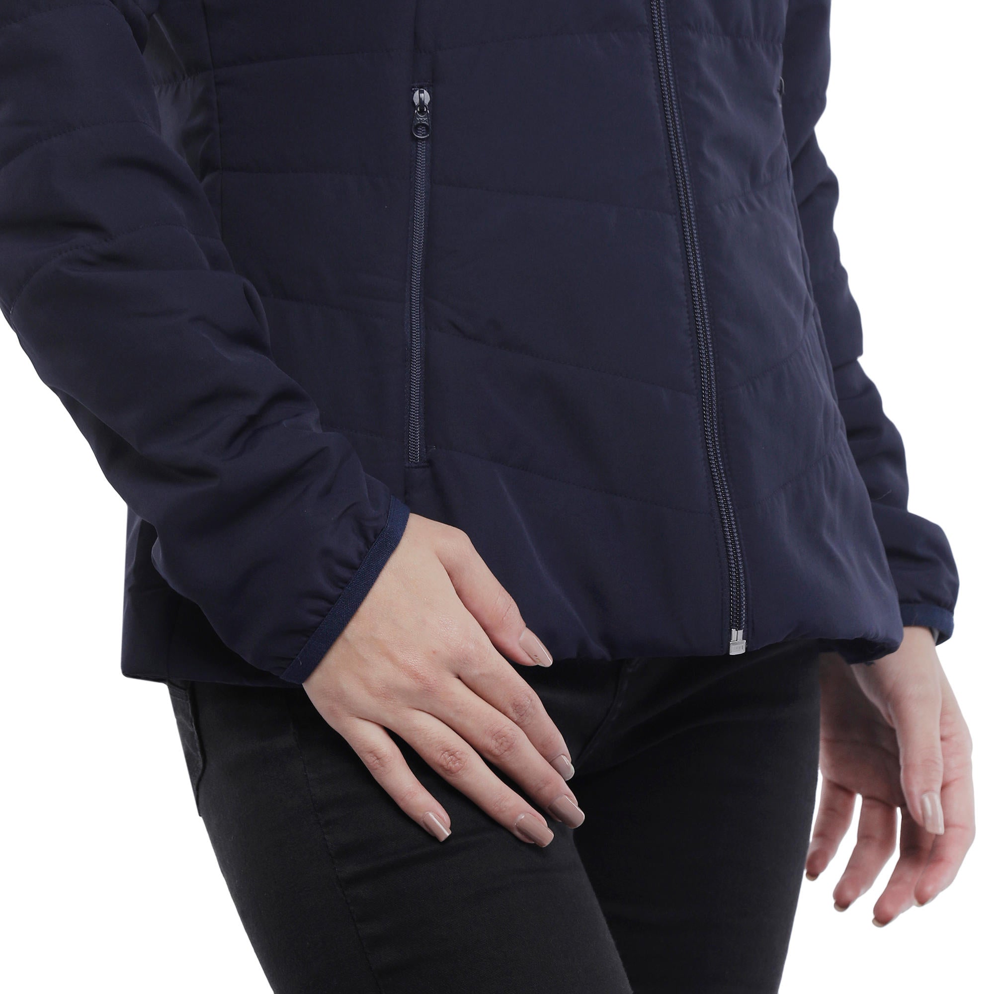 Forclaz Women's Synthetic Insulated Mountain Backpacking Jacket with Padding - Lightweight, Water-Resistant for Hiking & Outdoor Adventures (32°F/0°C Rating) - Perfect for Camping, Trekking & Cold Weather Activities