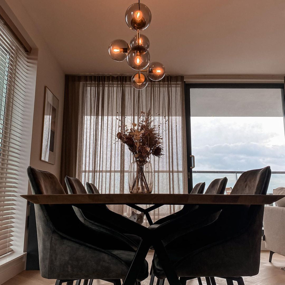 Modern Orb Chandeliers - Elegant Crystal Glass Ceiling Light Fixtures for Dining Room, Bedroom & Living Room Decor
