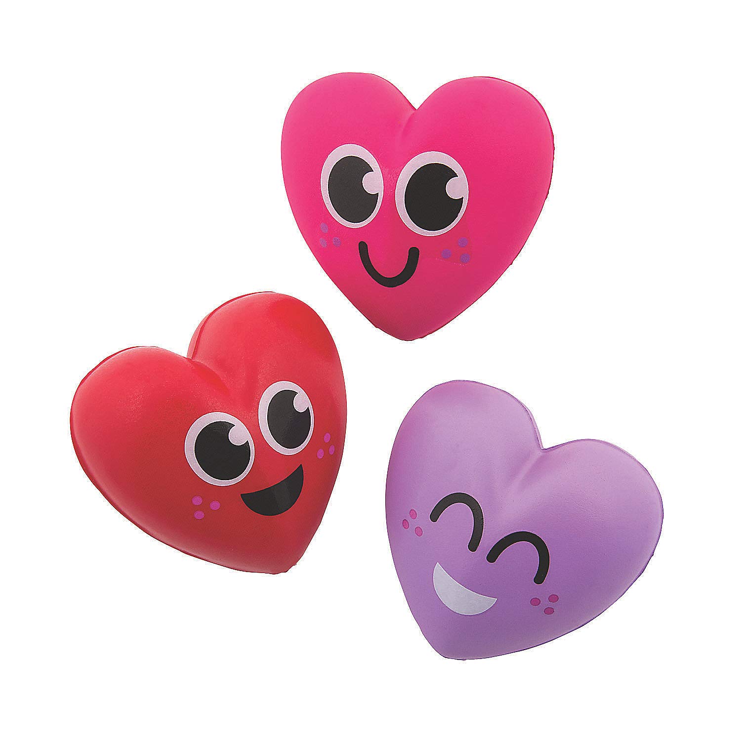 Valentine's Day Squishy Stress Relief Toys - 12 Pack Fun Express for Kids & Adults - Perfect for Party Favors, Classroom Rewards & Sensory Play