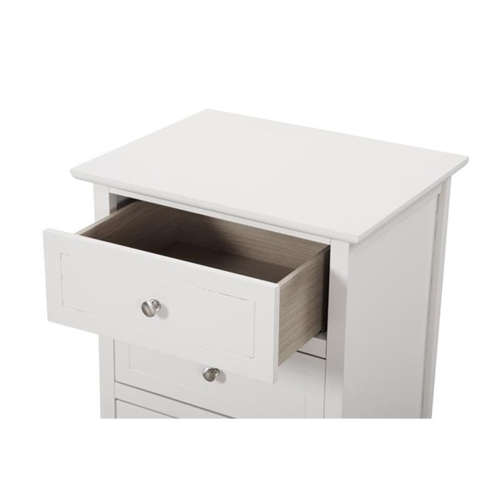 Glory Furniture Daniel 3-Drawer White Nightstand - Perfect Bedside Table for Bedroom, Guest Room & Nursery