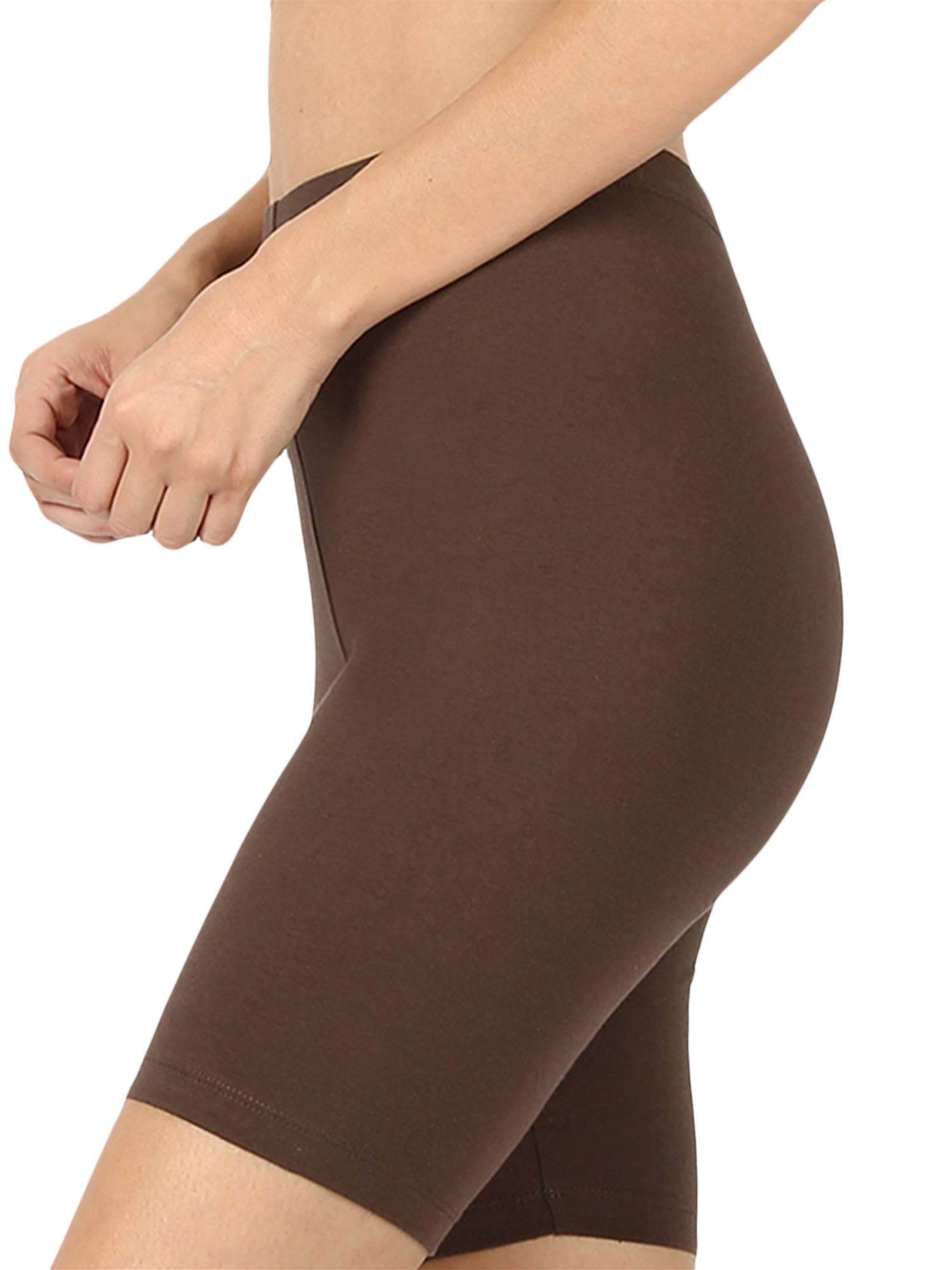 Women's & Plus Size Cotton Stretch Knee-Length Fitness Biker Shorts - High Waist Workout Leggings for Yoga, Running & Gym (Americano, S) - Perfect for Active Lifestyles & Lounge Wear