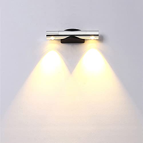 6W LED Wall Sconce Picture Light Fixture - Adjustable Rotatable Mirror Lamp Bulb for Artwork, Photos & Home Decor Lighting