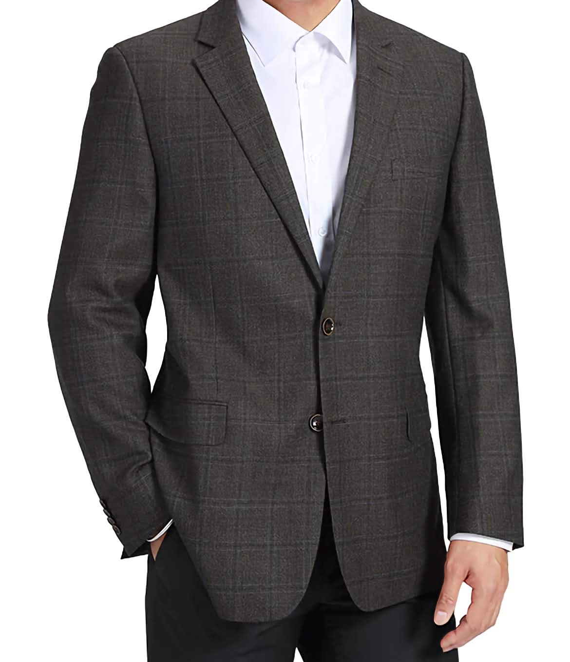 100% Wool Regular Fit 2 Button Blazer Glen Plaid in Brown - Classic Business & Formal Wear for Men | Perfect for Office, Interviews & Special Occasions