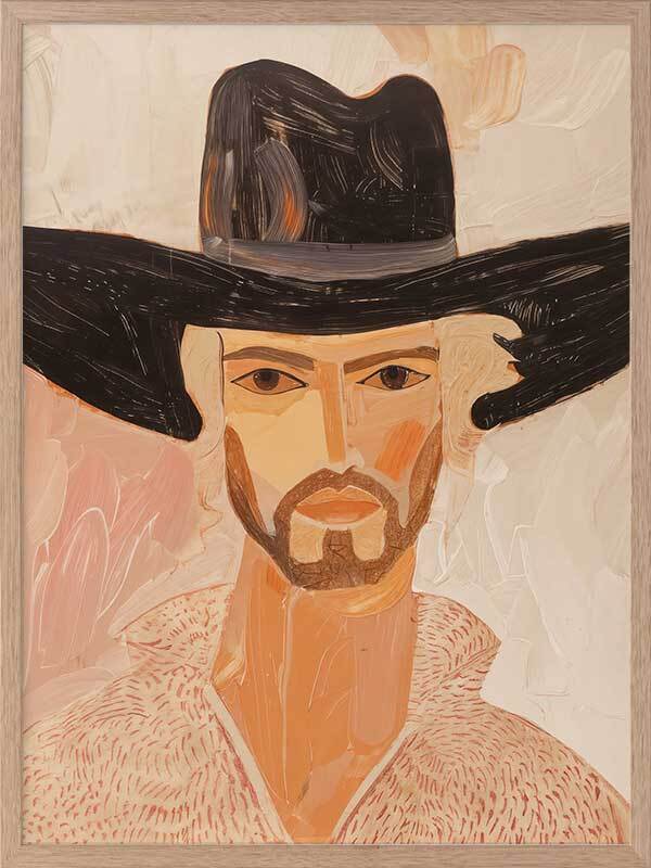 Desert Drifter Cowboy Framed Art Print - Western Wall Decor for Home, Office & Cabin - Perfect for Living Room, Bedroom & Man Cave Decor