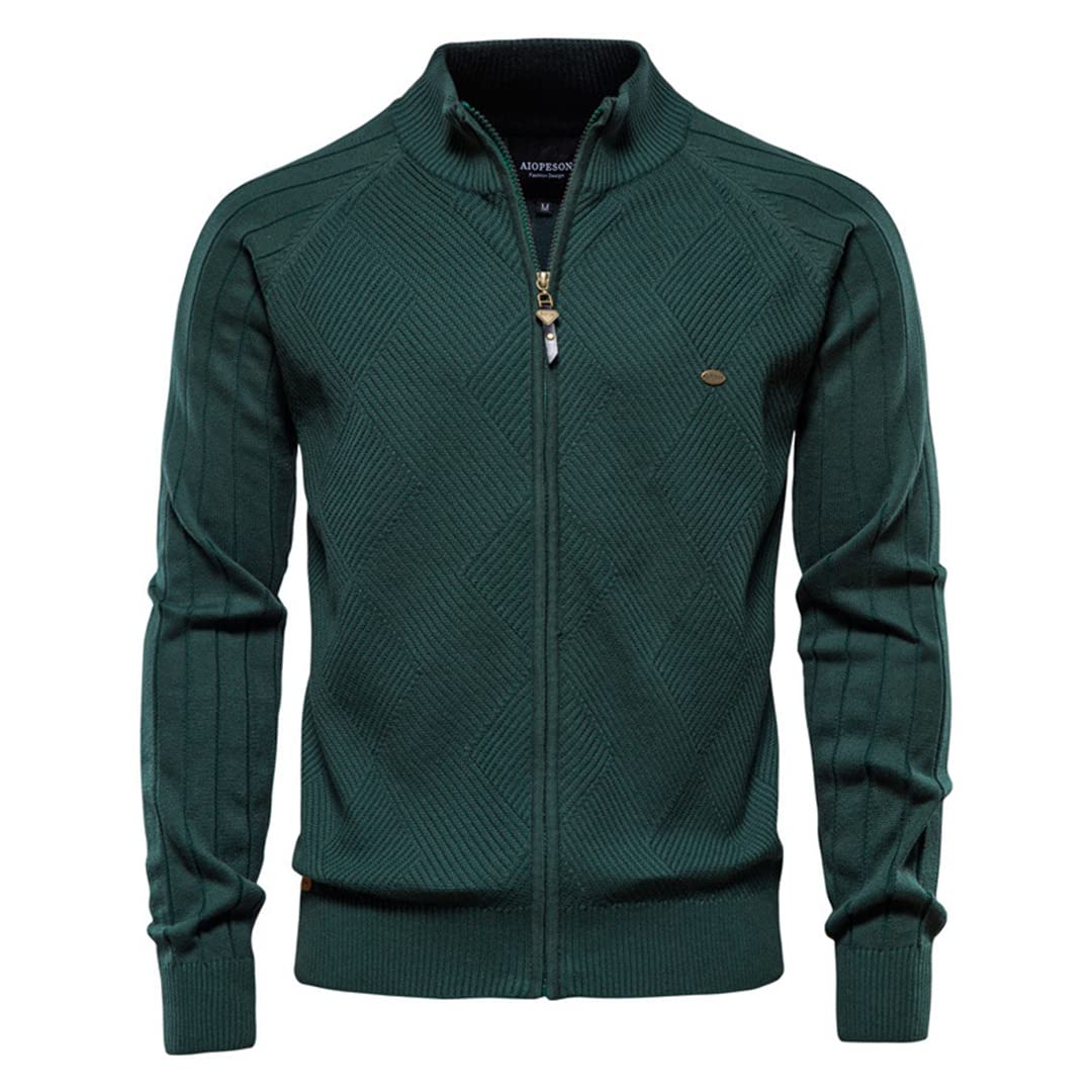 Men's Slim Fit Stand Collar Zipper Jacket - Solid Color Casual Cardigan Coat for Outdoor & Daily Wear | Lightweight Fashion Outerwear for Fall & Spring