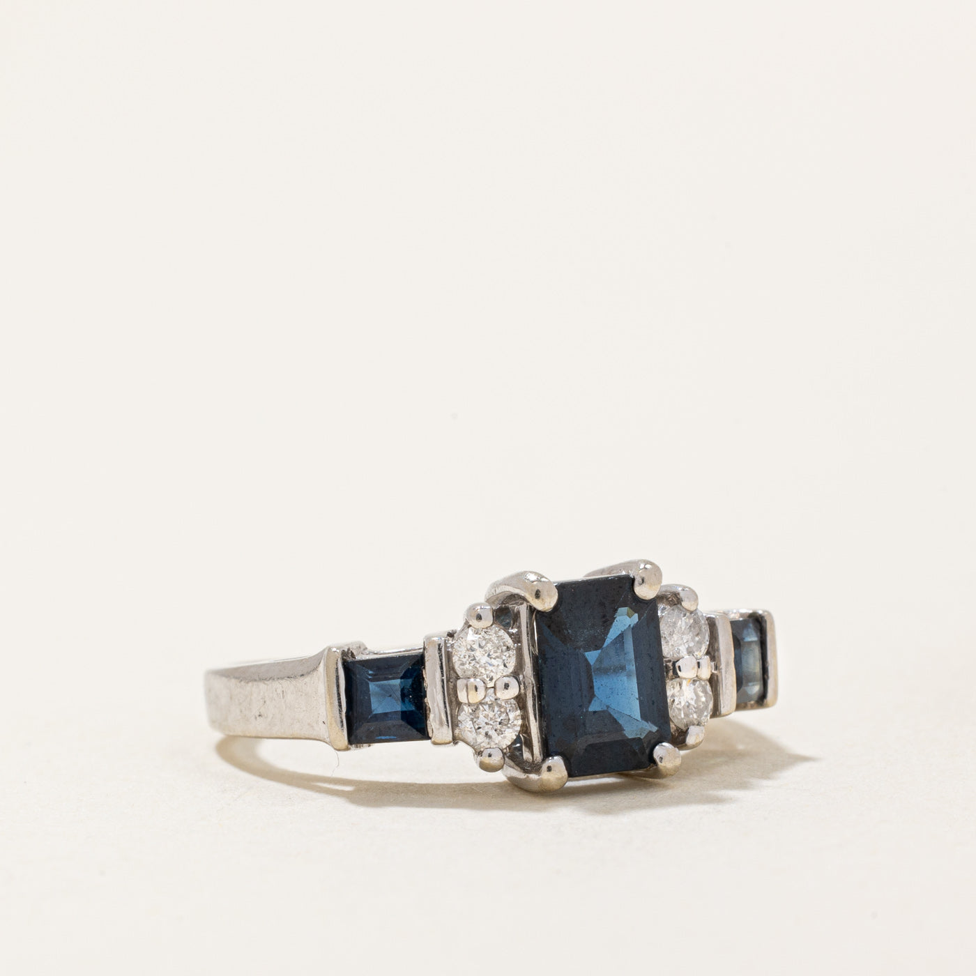1.25ctw Sapphire & Diamond Engagement Ring for Women, 0.16ctw Diamond Accents, Size 5.75, Vintage Inspired Jewelry - Perfect for Proposals, Anniversaries & Special Occasions