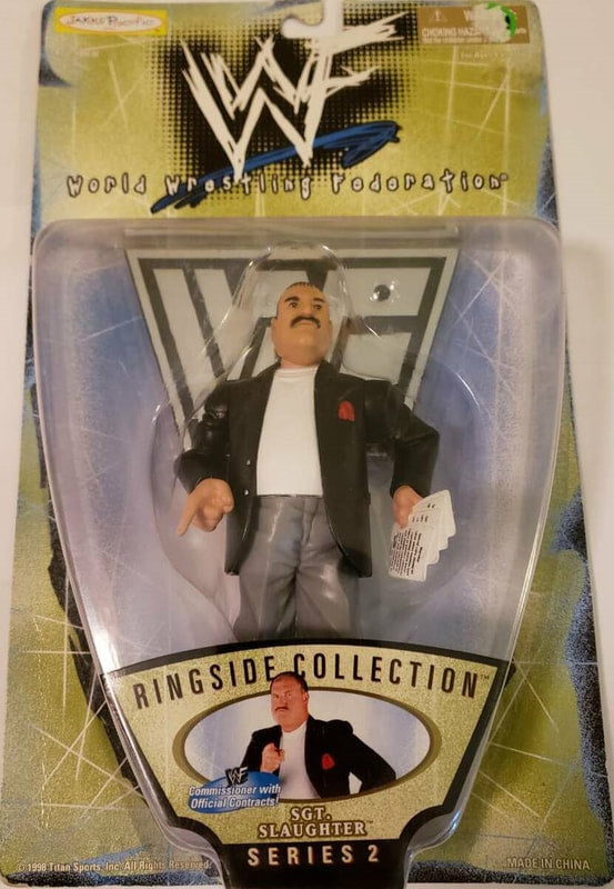 1998 WWF Jakks Pacific Ringside Collection Series 2 Sgt. Slaughter Wrestling Action Figure - Vintage Collectible for WWE Fans & Wrestling Memorabilia Enthusiasts - Perfect for Display, Gifts, and Nostalgic Collections