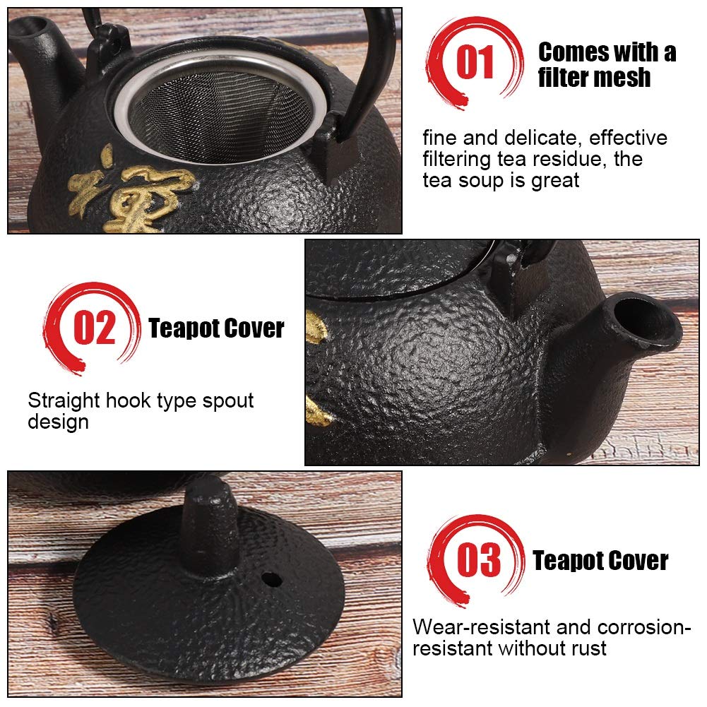 Garosa 0.3L Japanese Cast Iron Tea Kettle - Traditional Tetsubin Teapot for Stovetop Use, Home Brewing & Zen Tea Ceremony - Perfect for Green Tea, Herbal Tea & Relaxation Moments