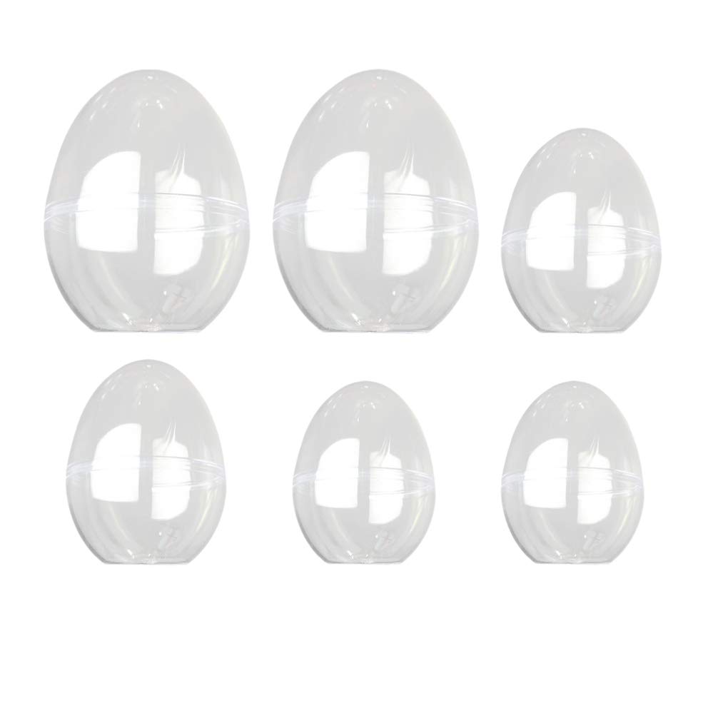 Healifty 6-Pack Clear Egg-Shaped Storage Containers for Beauty Products, Jewelry & Small Items – Transposable Organizer for Bathroom, Vanity, Travel & Home Decor