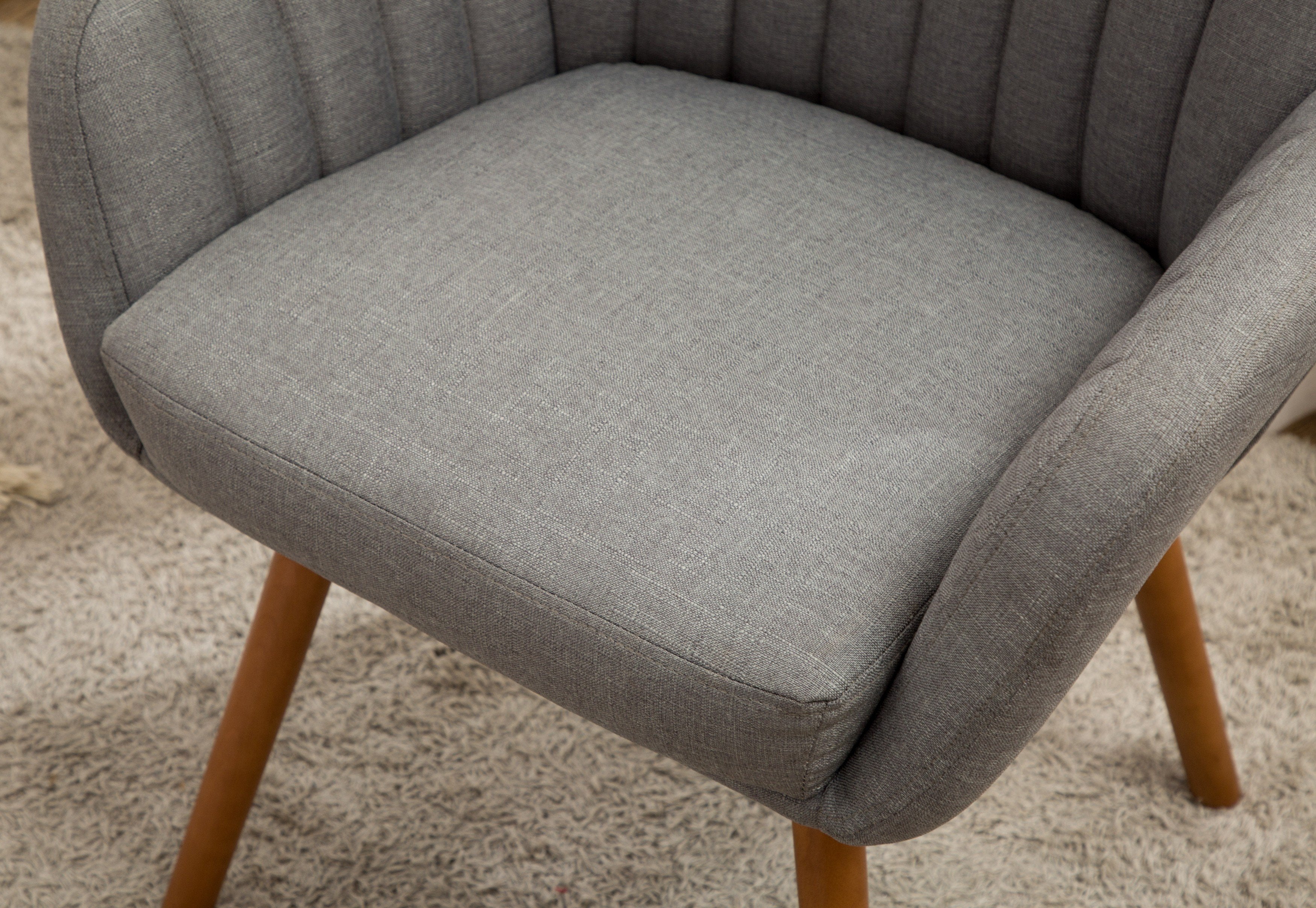 Roundhill Furniture Tuchico Modern Fabric Accent Chair in Gray - Stylish Living Room Seating for Home Office & Lounge Decor