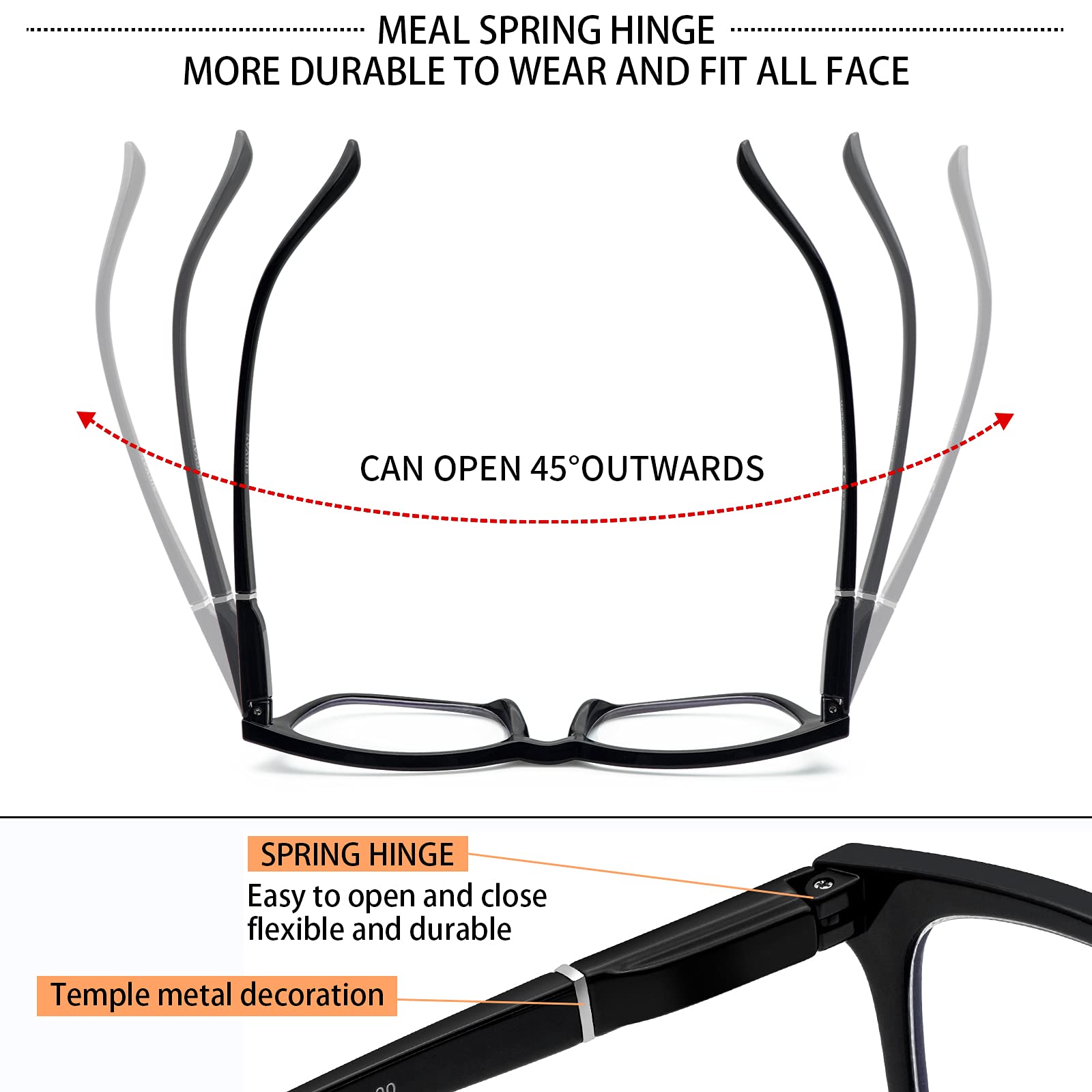5 Pack Blue Light Blocking Reading Glasses - Fashion Square Computer Glasses for Women & Men, Anti-UV Nerd Eyeglasses (1.75 Magnification, 5 Colors) - Perfect for Office Work, Gaming & Screen Time Protection