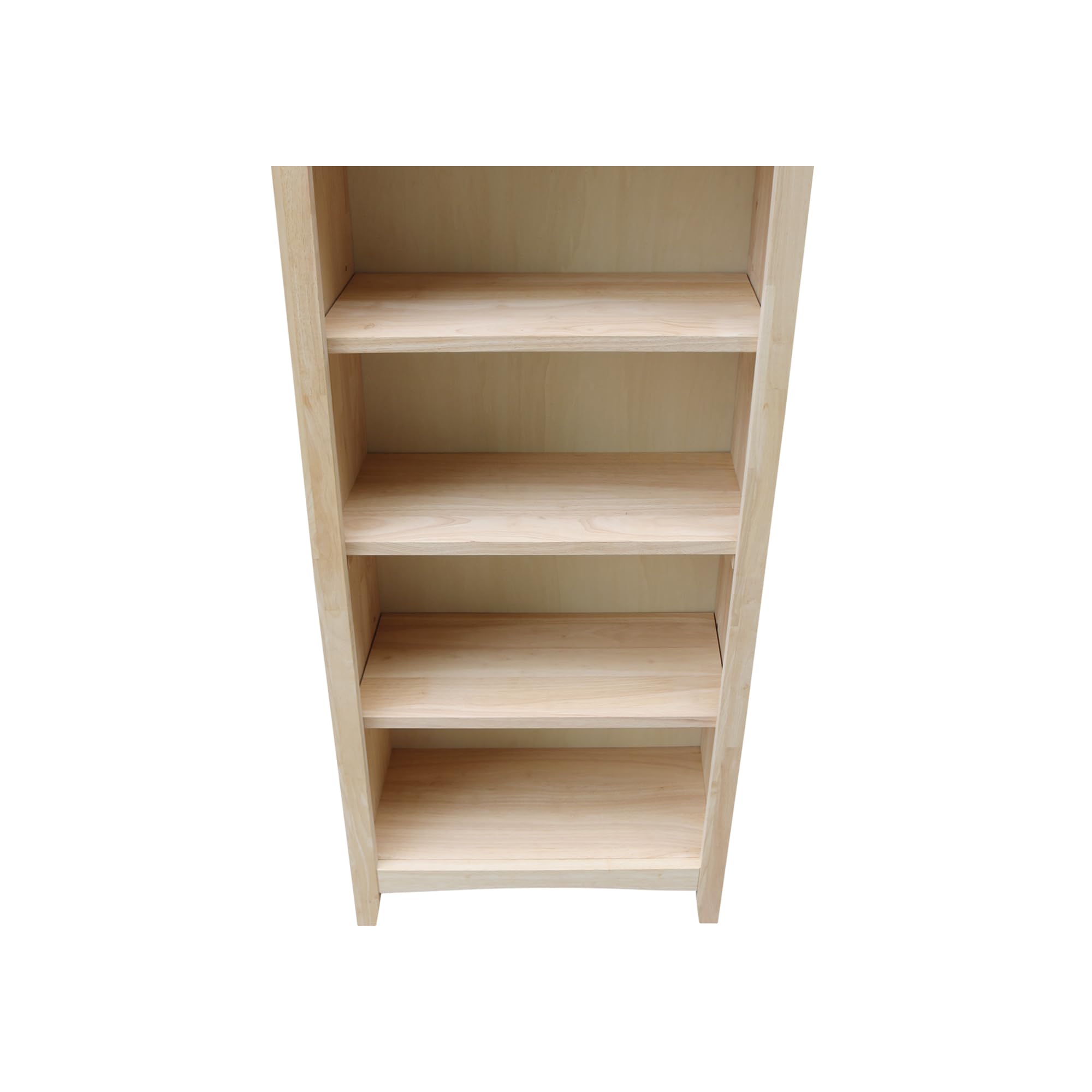 IC International Concepts 60-Inch Tall Shaker Style Solid Wood Bookcase - 5-Shelf Storage Organizer for Home, Office & Library - Unfinished Wood Bookshelf for Displaying Books, Decor & Collectibles