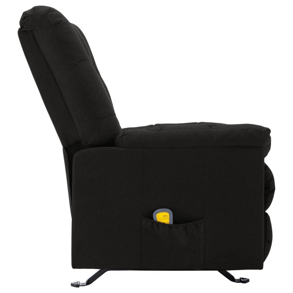CHARMMA Heated Massage Recliner Chair with Vibration & Rocking Function - Ergonomic Lounge Chair for Living Room with Side Pockets, 28.1 x 38 x 39.6 Inches, Black - Perfect for Relaxation, Home Theater & Pain Relief
