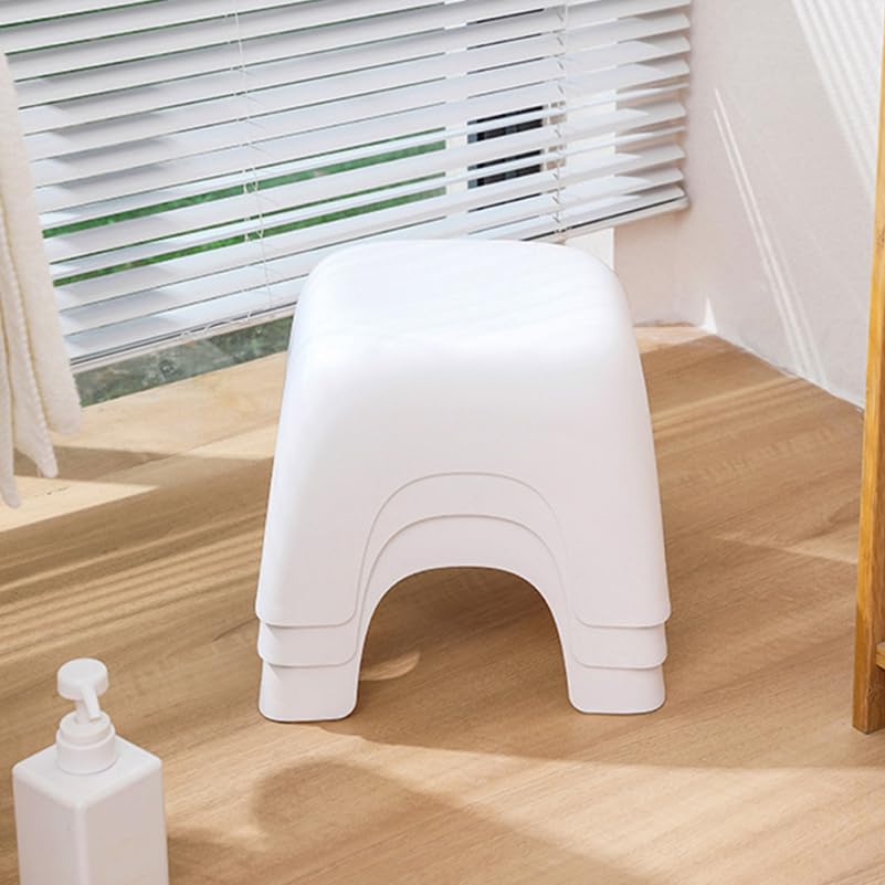 Non-Slip Stackable Step Stool for Kids - Safe Toddler Footrest for Shoe Changing, Bathroom & Bedroom - Perfect for Boys & Girls Rooms (White) - Ideal for Toddler Independence & Home Organization