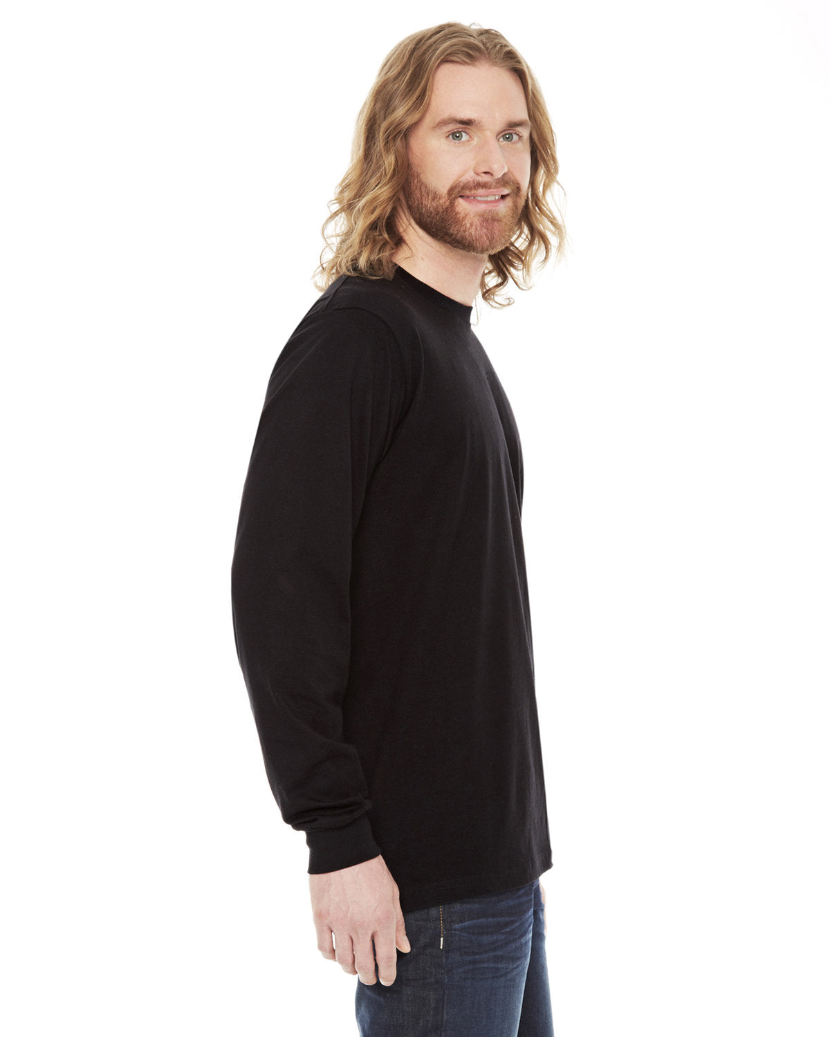 American Apparel 2007W Unisex Fine Jersey Long Sleeve T-Shirt | Soft Cotton Crewneck Top for Men & Women | Perfect for Casual Wear, Layering & Everyday Comfort