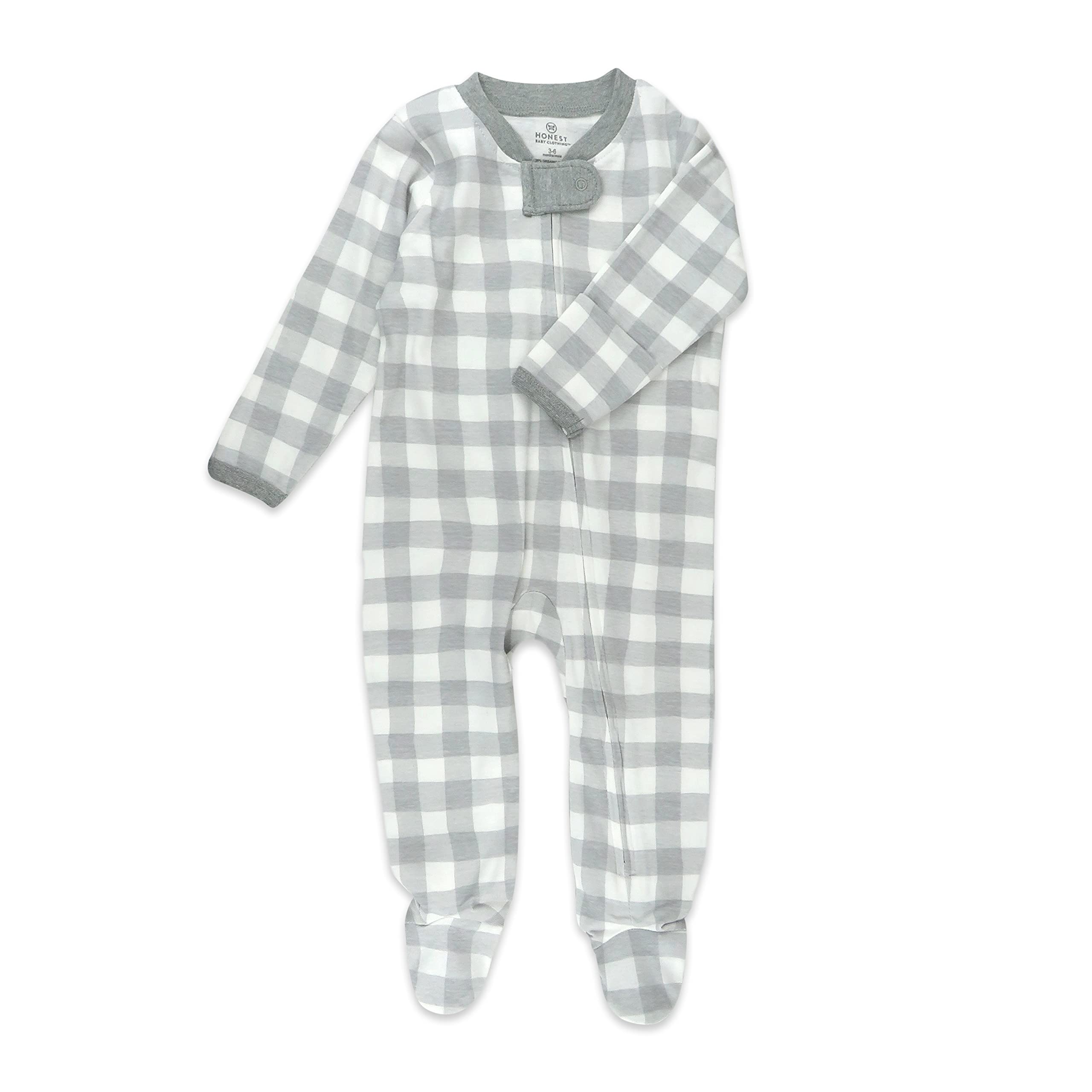 HonestBaby Organic Cotton Footed Sleep & Play Pajamas for Babies & Toddlers - Soft & Comfortable Baby Pajama Set for Nighttime Sleep & Playtime - Perfect for Nursery, Bedtime & Lounging at Home