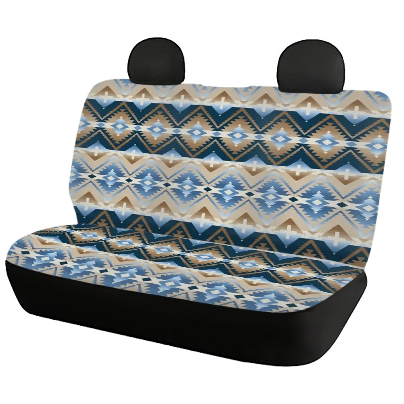 Aztec Print Car Seat Covers 2-Pack - Non-Slip Universal Fit Blue Horse Design for Cars, Trucks & SUVs | Stylish Interior Upgrade & Protection