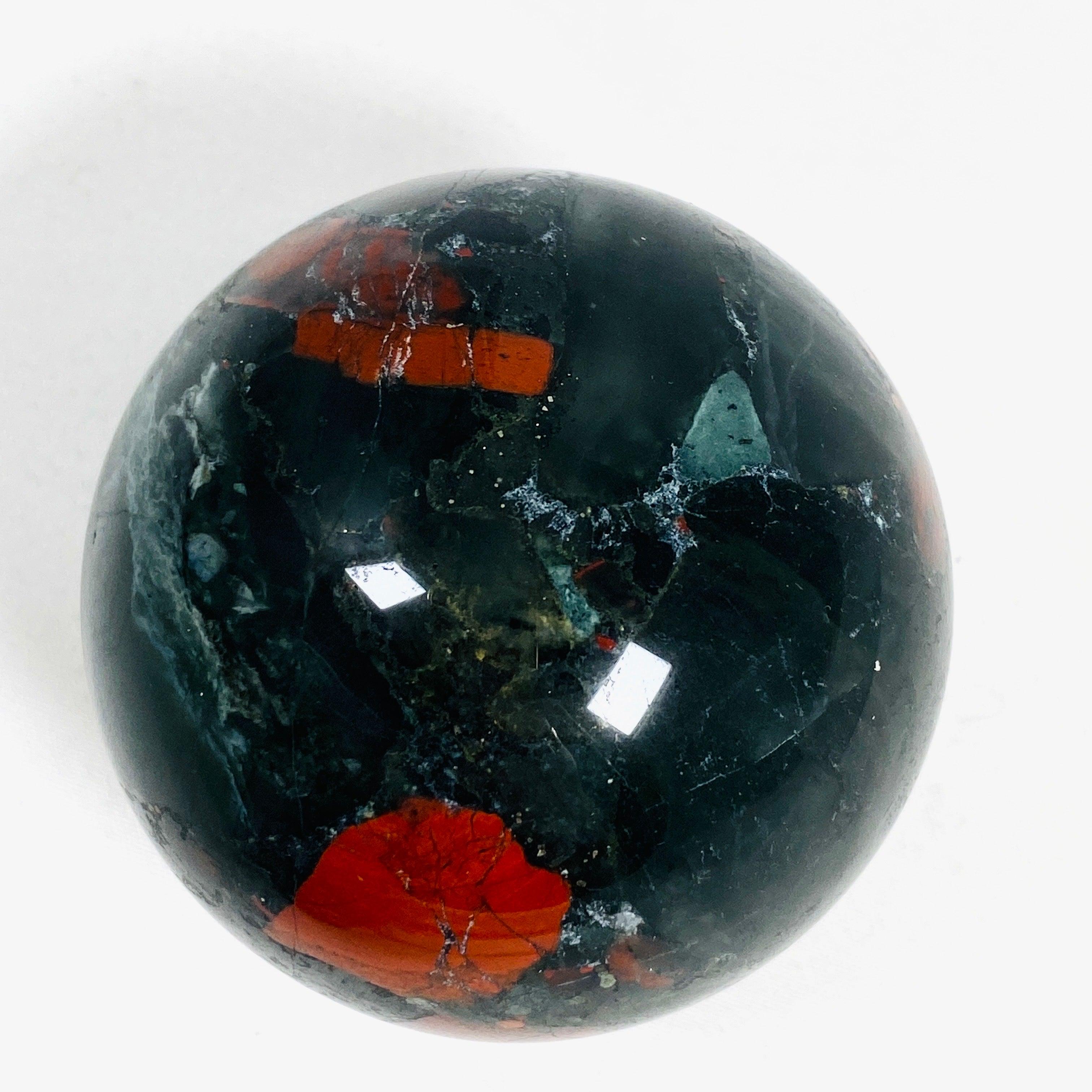African Bloodstone Sphere ABS 2 - Natural Healing Crystal for Meditation, Energy Work & Home Decor - Perfect for Reiki, Chakra Balancing & Spiritual Gifts