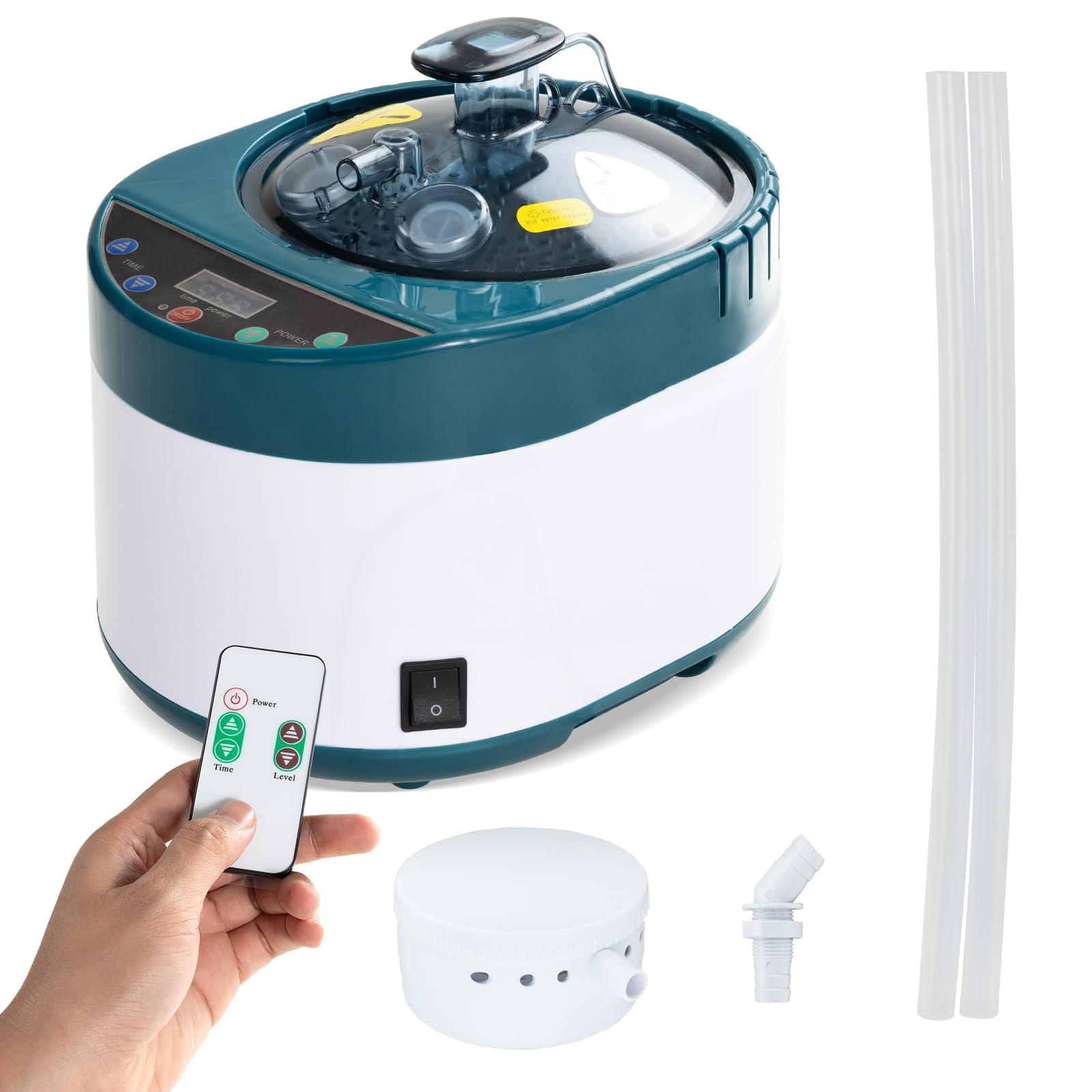 Portable Sauna Steamer 4L - Remote Control Home Sauna Steam Generator with Timer & Temperature Display - Stainless Steel Sauna Pot for Relaxation, Detox & Spa Therapy - Perfect for Home Wellness & Stress Relief