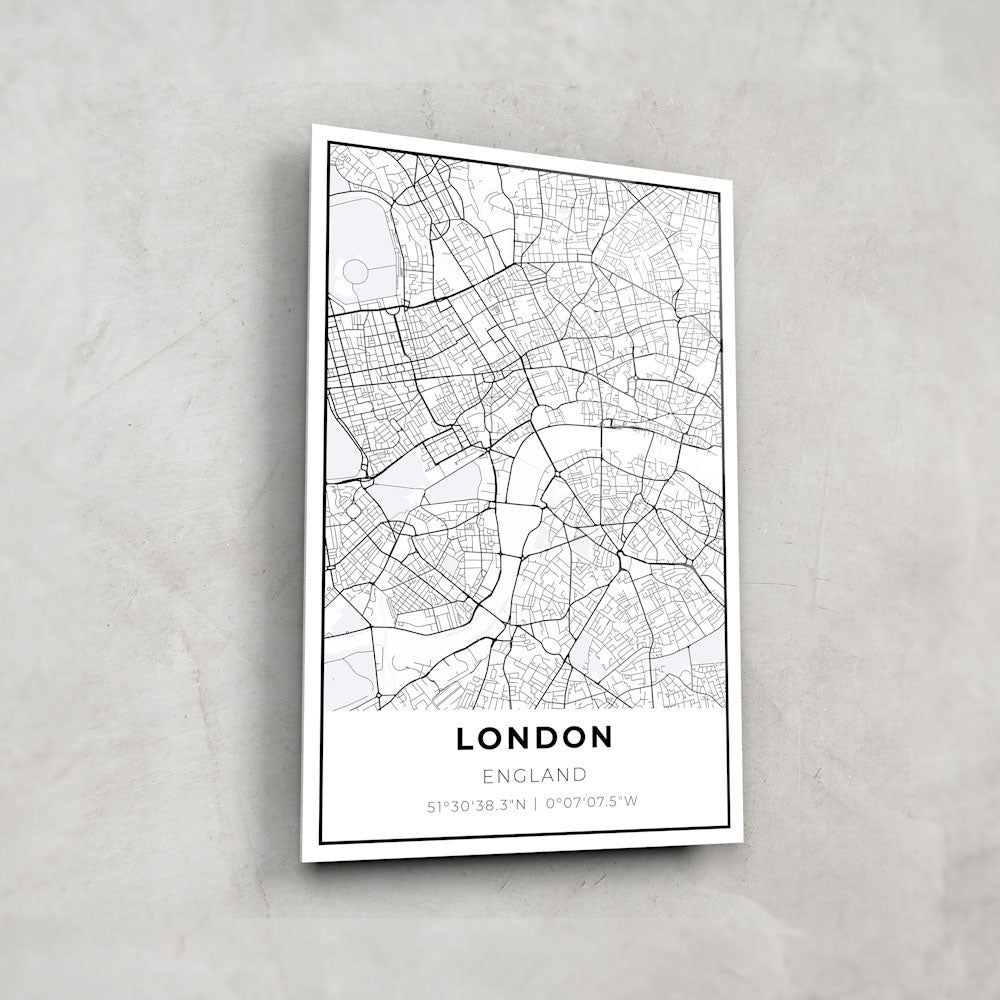 London Map Glass Wall Art - Vintage City Decor for Home & Office - Perfect for Living Room, Bedroom, or Office Decor