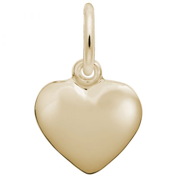 14K Gold Puffed Heart Charm Pendant Necklace for Women - Elegant Layering Jewelry Gift for Valentine's Day, Anniversary & Special Occasions