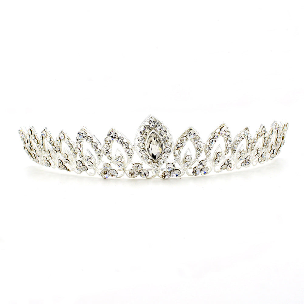 Elegant Crystal Arches Tiara for Women - Sparkling Bridal Headpiece for Weddings, Prom, and Special Occasions