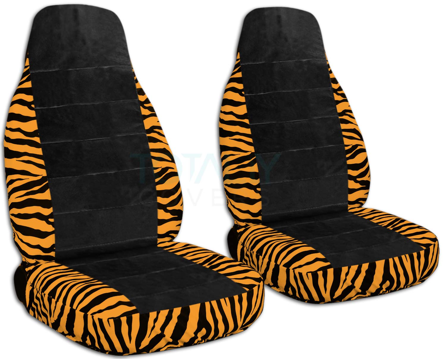 Orange Zebra Print Car Seat Covers - Universal Fit for Cars, Trucks, Vans, SUVs & RVs - Durable & Stylish Animal Print Seat Protectors - Perfect for Pet Owners & Outdoor Adventures (30 Pattern Options)