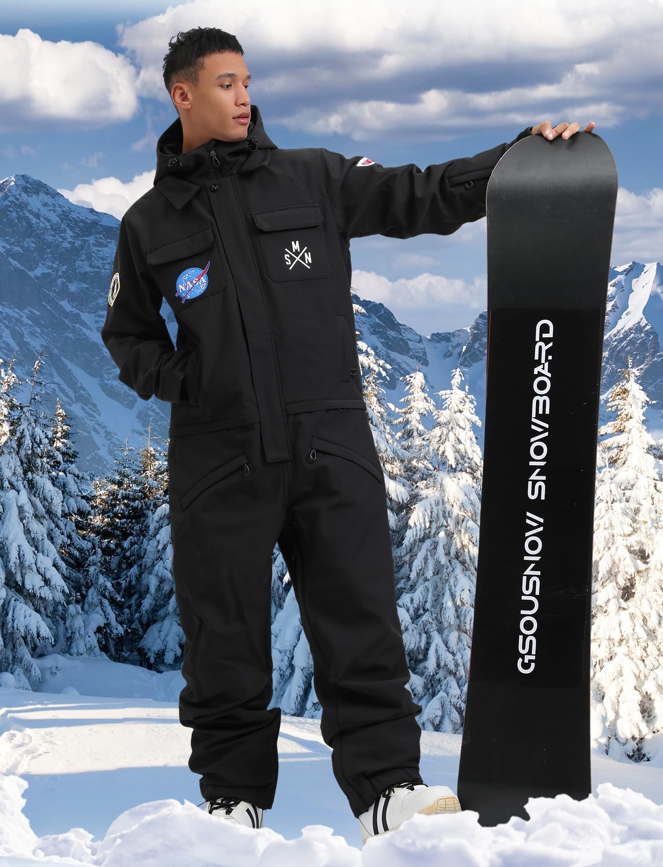 GSOU SNOW Ski Suits for Women & Men - Waterproof Windproof Insulated One-Piece Snowsuit for Skiing, Snowboarding & Winter Sports - Perfect for Ski Resorts, Snow Tubing & Cold Weather Adventures