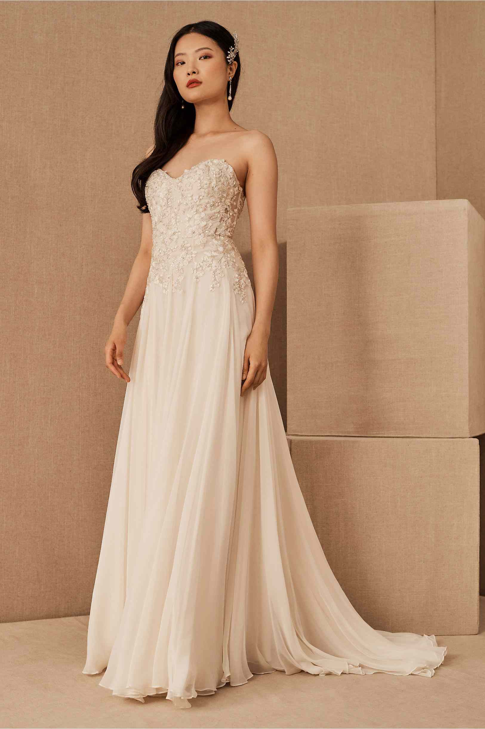 BHLDN Jenny Yoo Marianna Marabella Wedding Gown - Elegant Lace Bridal Dress for Beach, Church & Formal Ceremonies