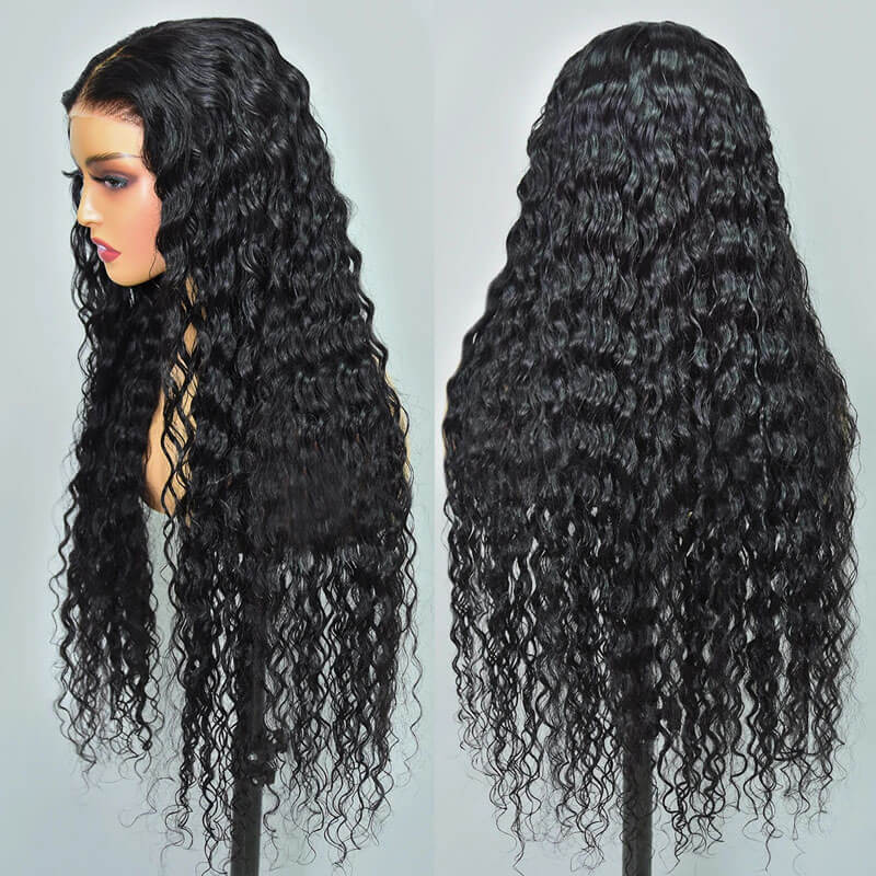 Eullair Deep Wave Glueless Human Hair Wig - 6x4 5x5 HD Lace Closure Wig - Pre Cut, Pre Plucked Hairline - 30s Quick Install - Perfect for Daily Wear, Parties & Special Occasions