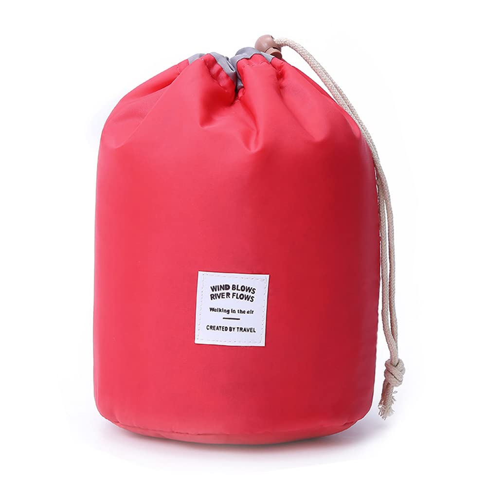 Portable Makeup Bag for Travel - Waterproof Cosmetic Organizer Pouch, Mini Toiletry Case & Train Case for Women - Perfect for Gym, Vacation & Daily Use (Red)