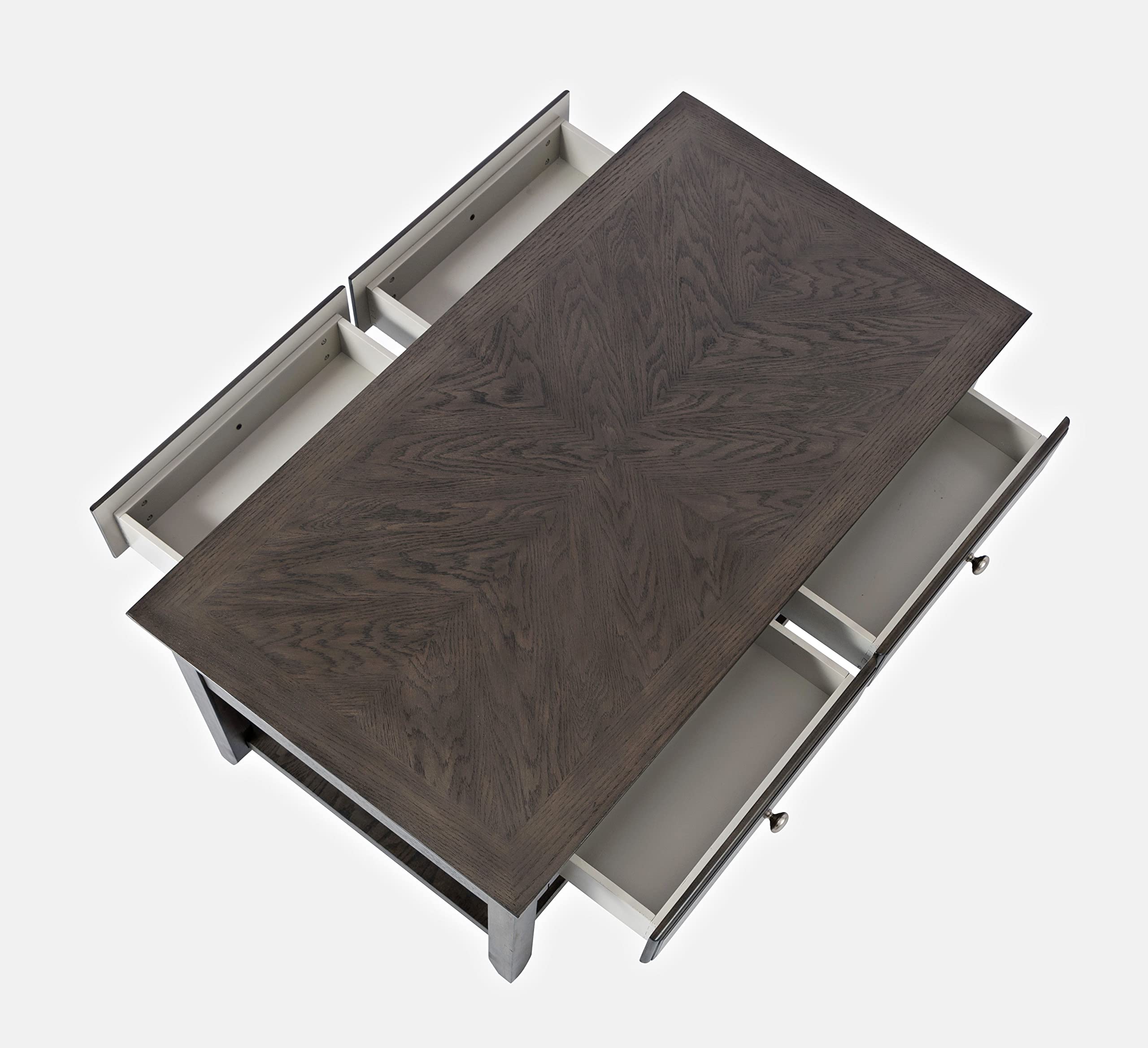 Jofran Inc. Modern Espresso Four-Drawer Coffee Table - Stylish Living Room Furniture for Small Spaces, Perfect for Holding Remote Controls, Magazines & Decor