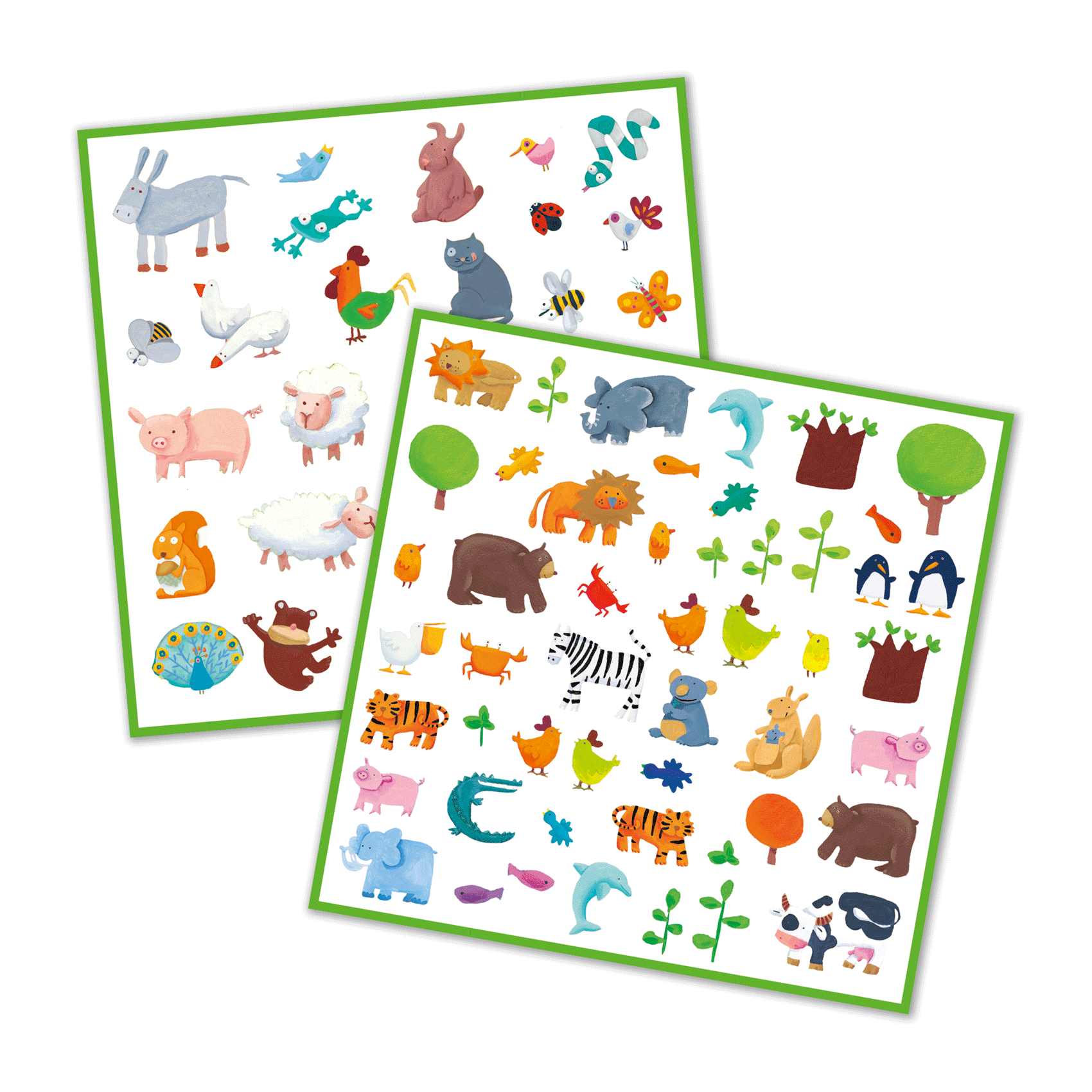 160 Colorful Animal Stickers for Kids by Djeco - Perfect for Scrapbooking, School Projects & DIY Crafts