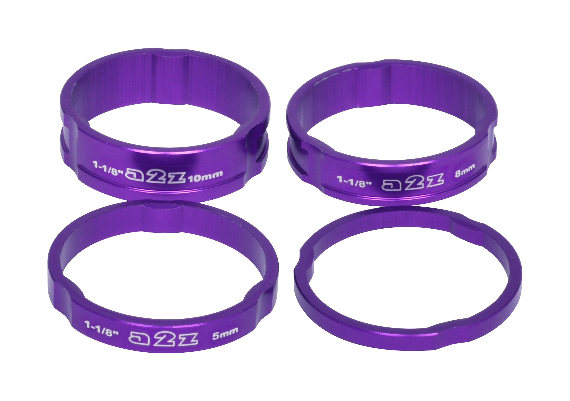 A2Z Anodized Aluminum Headset Spacer Set - Lightweight Bicycle Stem Spacers for MTB & Road Bikes - Perfect for Customizing Handlebar Height and Bike Fit