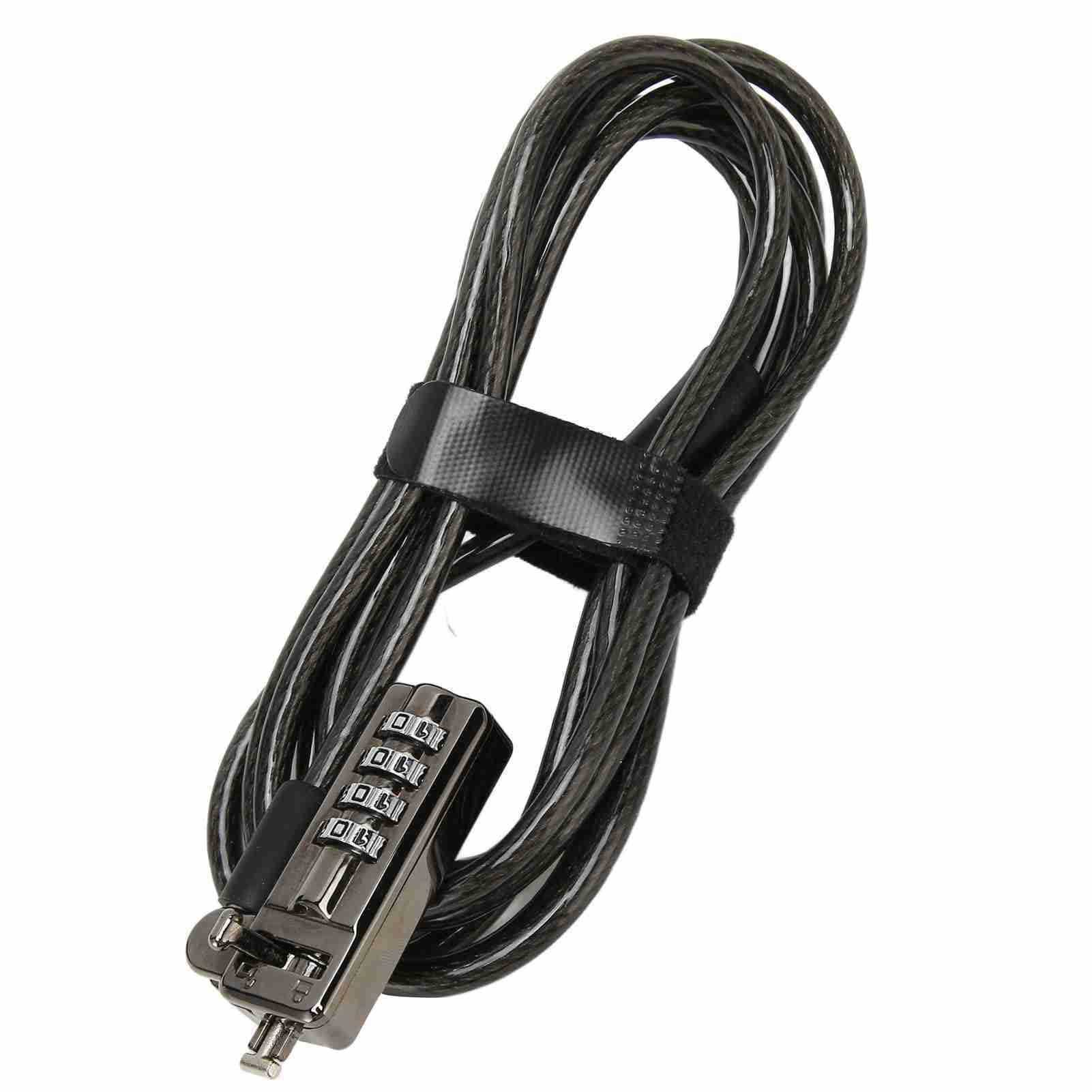 Garsent 4 Digit Combination Laptop Cable Lock - Anti Theft Security Lock with Adjustable Cable for HP Lenovo Dell NANO Hole Laptops (Black) - Perfect for Office, School, Coffee Shop & Travel Protection