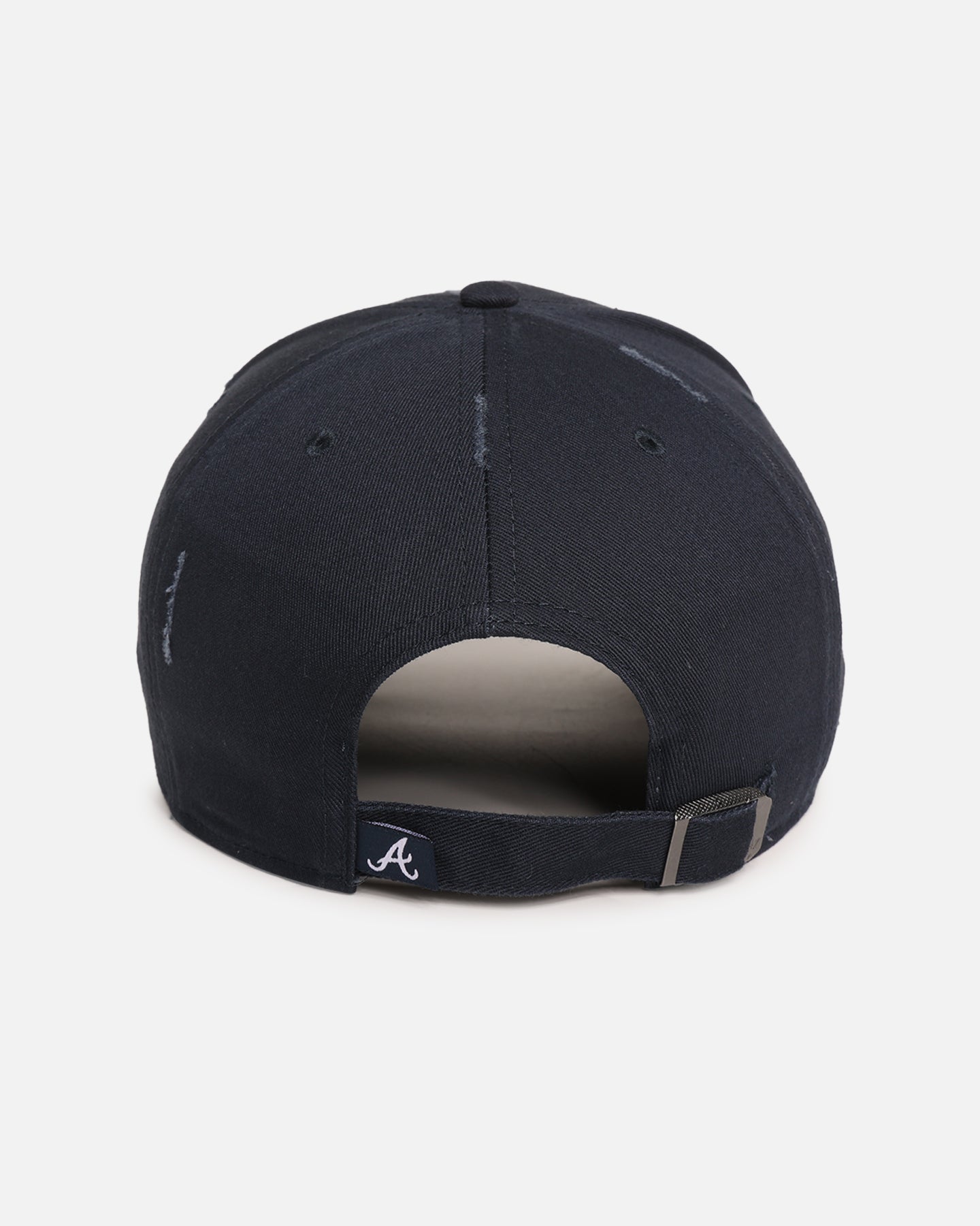 47 Brand Atlanta Braves 'Destruct Gothic Visor' Adjustable Strapback Hat - Natural/Navy Baseball Cap for Men & Women - Perfect for Games, Outdoor Sports & Casual Wear