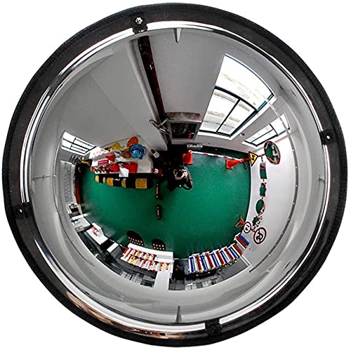 UPPVTE 60Cm Wide Angle Safety Mirror - Acrylic Spherical Traffic Mirror with Rubber Border for Supermarket, Store & Parking Lot Anti-Theft, Blind Spot Visibility - Durable Anti-Collision Corner Mirror for Enhanced Security