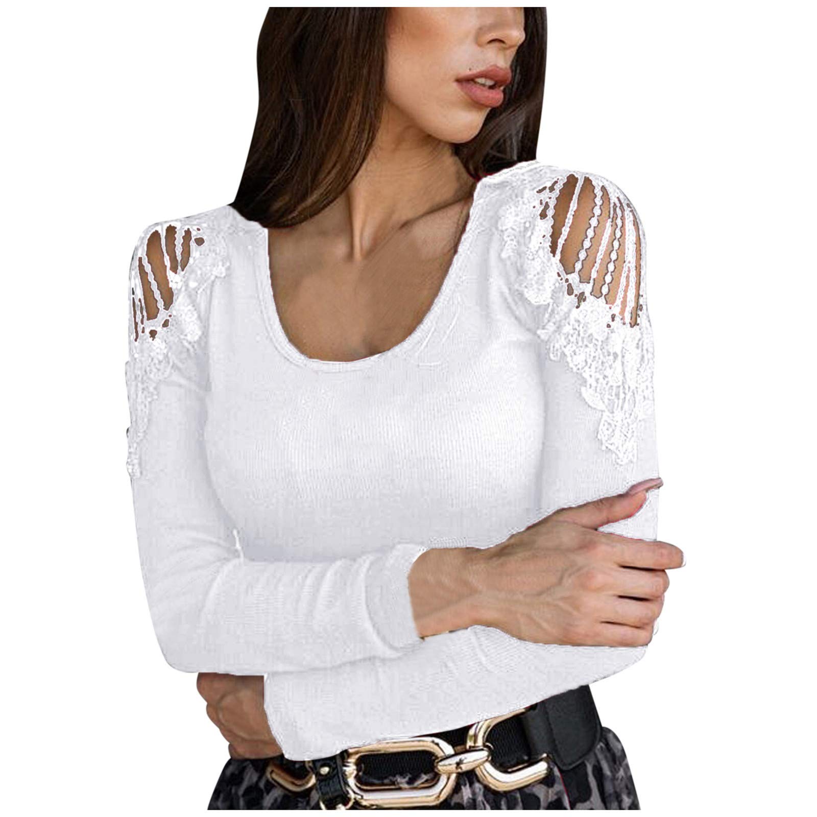 Sexy Plus Size Women's Tank Tops & Tees - Casual Crew Neck Blouse for Everyday Wear