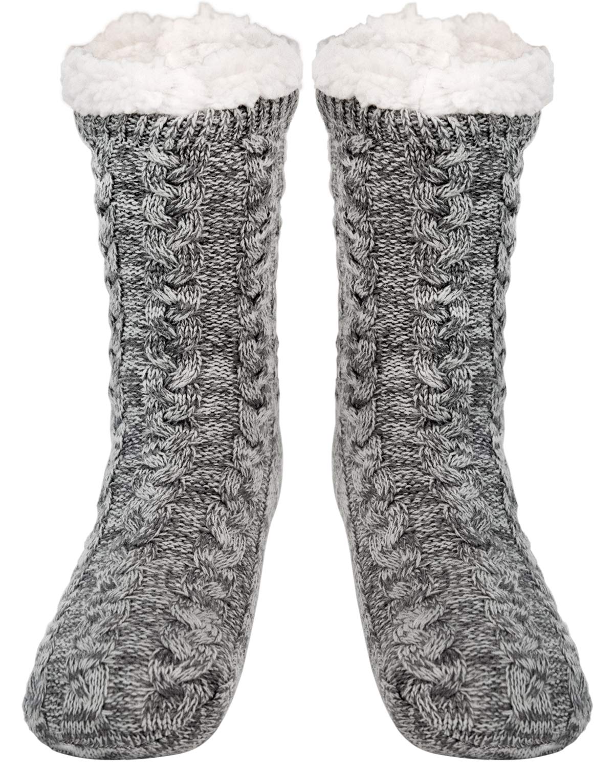 Men's Fleece Lined Winter Socks - Non-Slip Warm Slippers for Christmas Gifts & Home Comfort