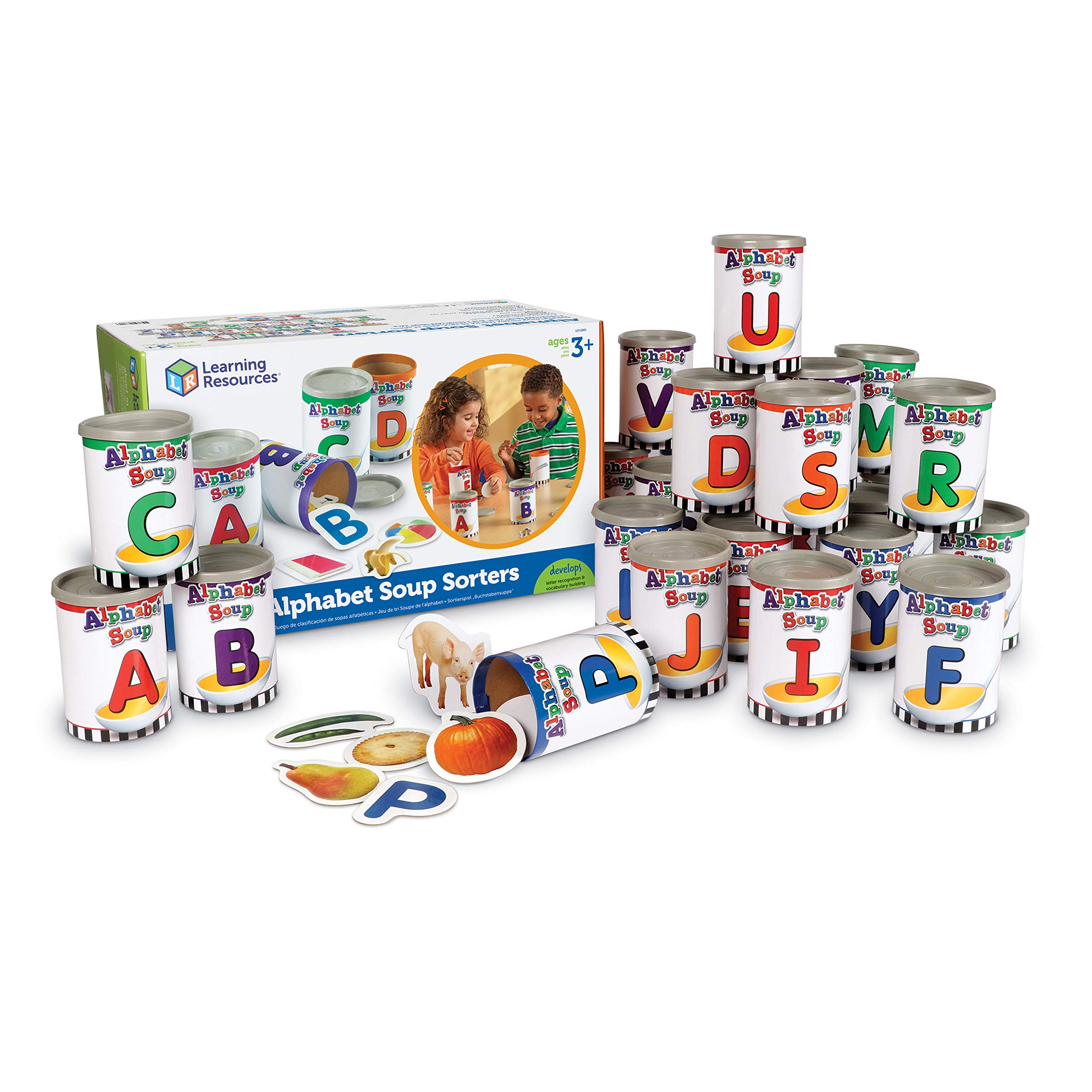 Learning Resources Alphabet Soup Sorters & Vowel Owls Sorting Set - Early Phonics & Reading Skills Kit for Kids | Preschool Learning Activities, Kindergarten Classroom Supplies, Homeschool Teaching Tools