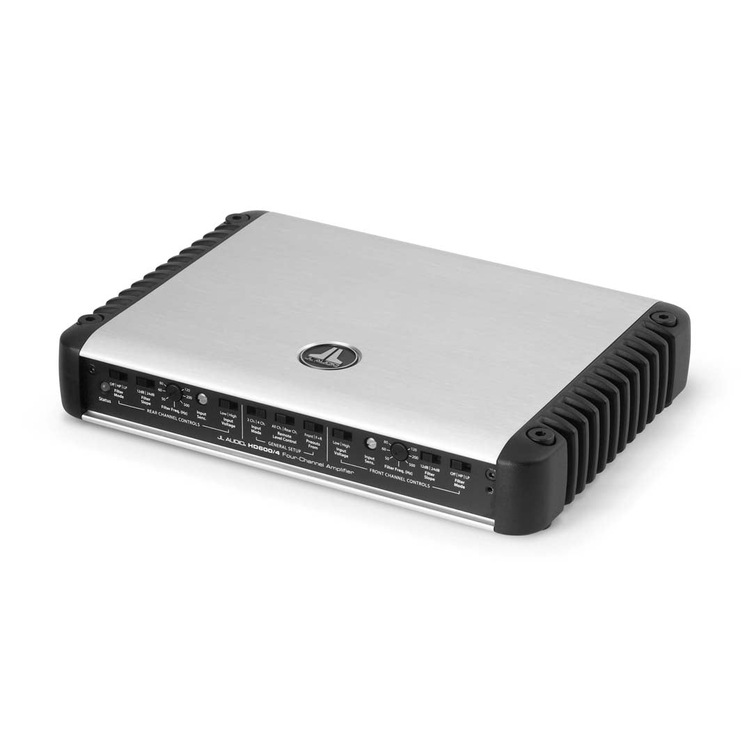 JL Audio HD600/4 HD Series Class D 4 Channel Car Amplifier - 600W RMS Power for Premium Car Audio Systems - Perfect for Upgrading Your Vehicle's Sound System