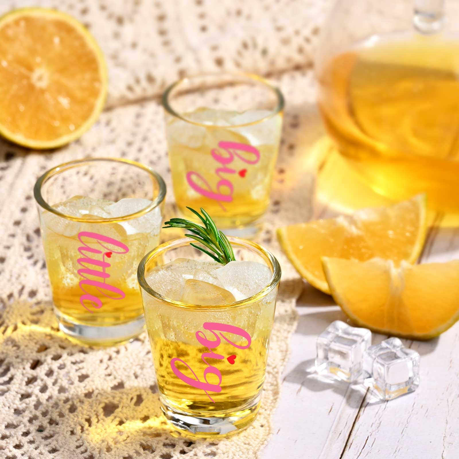 Futtumy Sorority Gifts - 2 OZ Big Little Shot Glasses Set (2PCS Pink) - Perfect for Sorority Big Sister Little Sister Gifts, Women & Girls - Fun Drinking Glasses for Parties, Celebrations & Greek Life Events