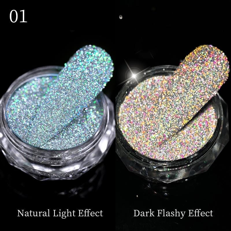 Sparkling Reflective Glitter Nail Powder #06 - Long Lasting Chrome Nail Art Pigment for Gel & Acrylic Nails - Perfect for Parties, Salons & DIY Manicures