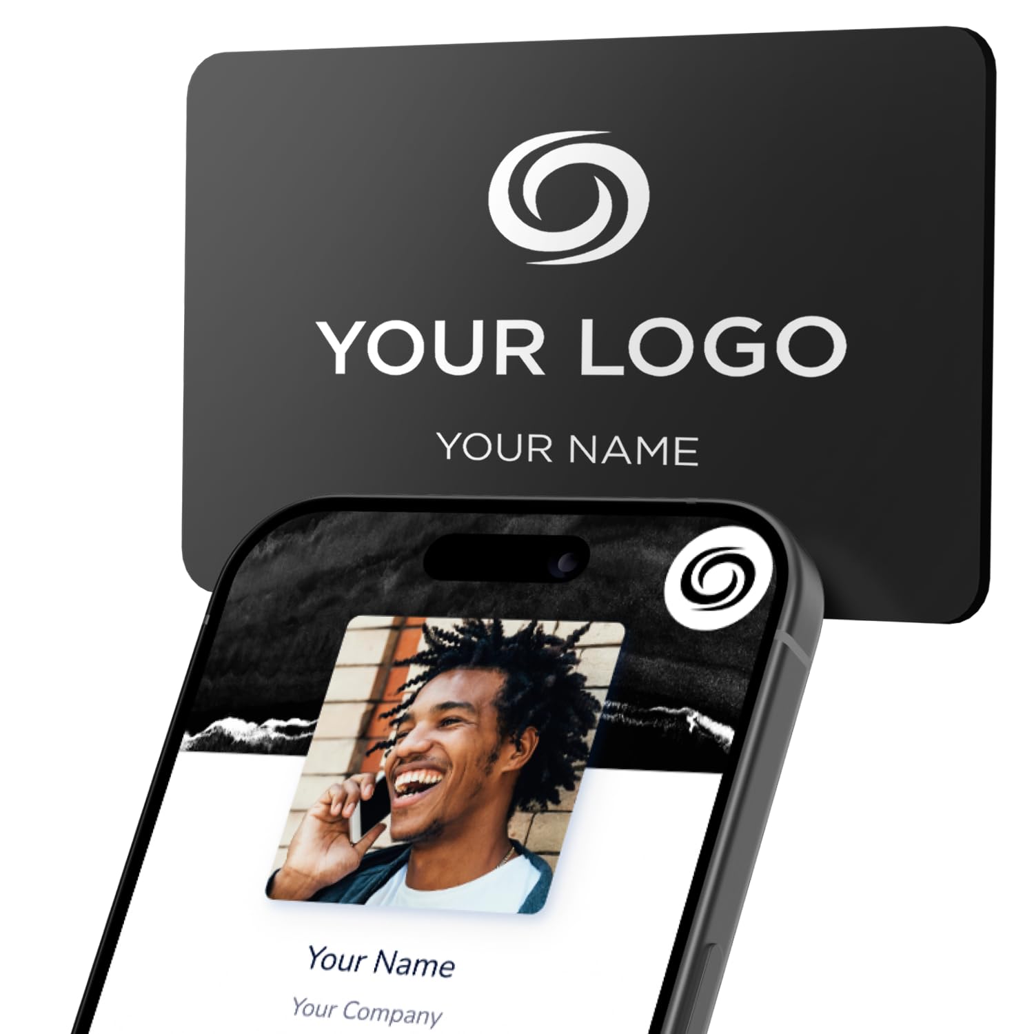 Linq Fully Custom Logo Digital Business Card - Smart NFC Contact Sharing & Networking Card (Matte Black) | Perfect for Professionals, Entrepreneurs & Networking Events