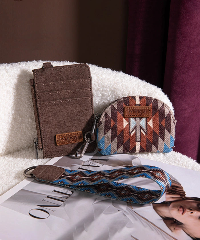 Wrangler Aztec Print Whipstitch Canvas Tote Bag Set - Stylish & Durable Handbag for Women, Perfect for Shopping, Beach & Everyday Use
