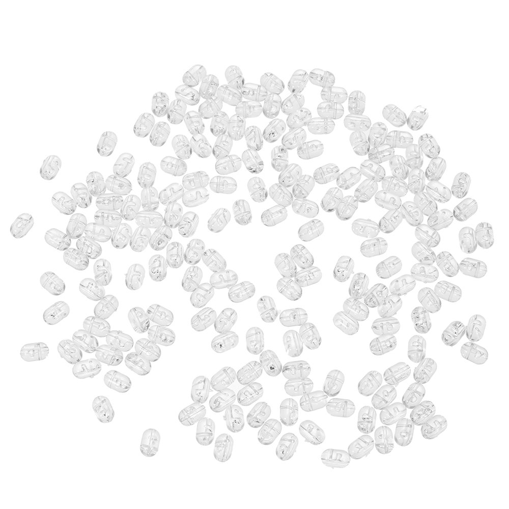 200PCS Clear Double Cross Hole Fishing Beads - Hard Transparent Lure Beads for Freshwater & Saltwater Fishing - Perfect for Bass, Trout, and Salmon Fishing Rigs